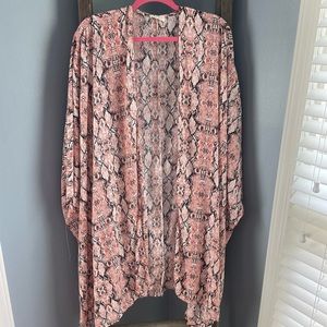 Pink & black snakeskin kimono